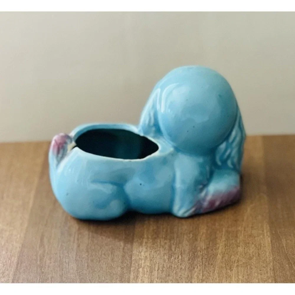 Vintage Hull‎ Pottery Dog/Puppy Glazed Planter ~ Sad Eyes ~ Small Chip